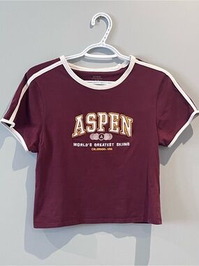 Y2K fitted aspen cotton on short sleeve top